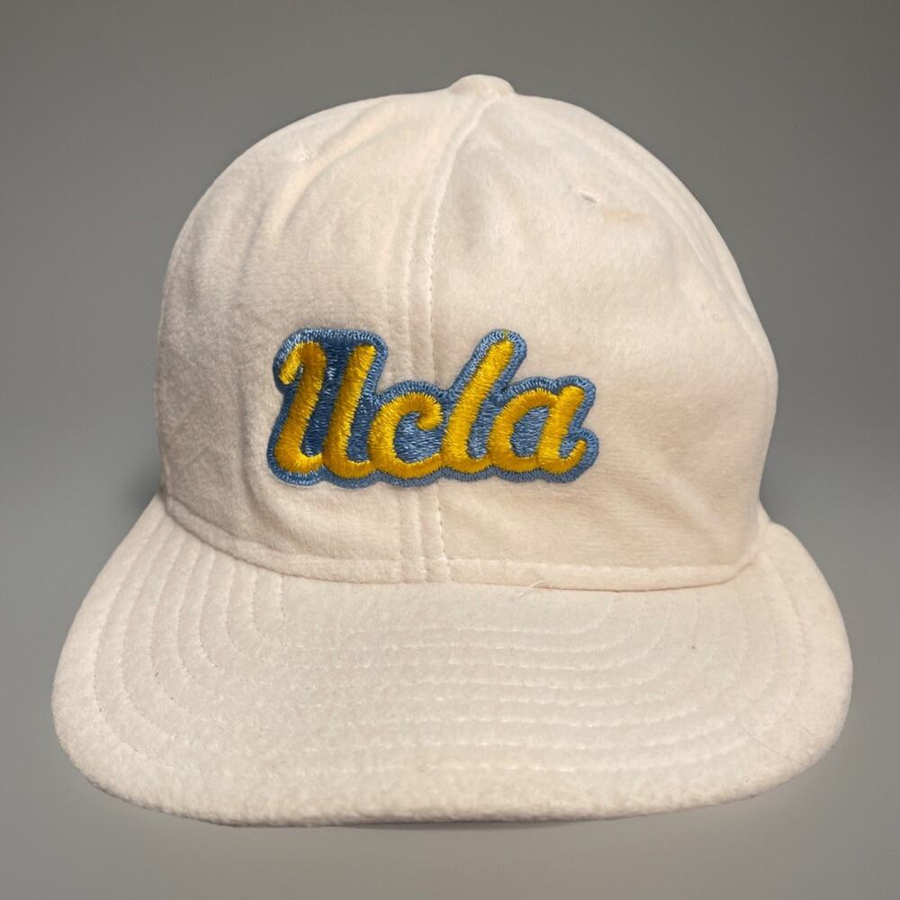 Rare Vintage UCLA Patch Bruins AJD 100% Nylon Double Knit Snapback Hat Cap